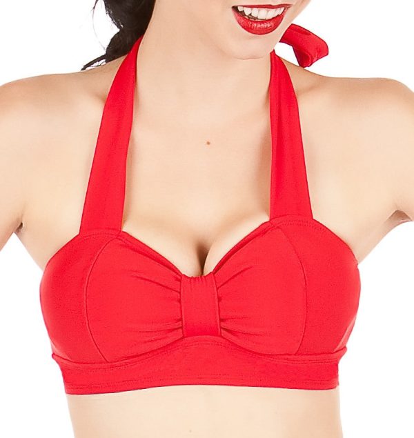 WINK Red Retro Bikini Top Cheap