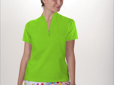 NEON GREEN POLO QUARTER ZIP TOP Online Sale