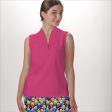 PINK SLEEVELESS QUARTER ZIP TOP Online Hot Sale