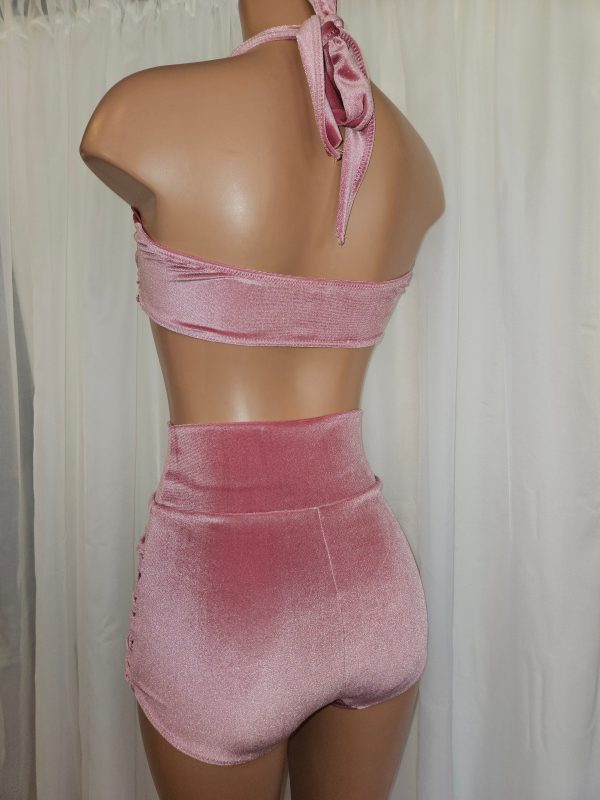 Starlet High Waist Bottom in Dusty Rose Velvet For Discount