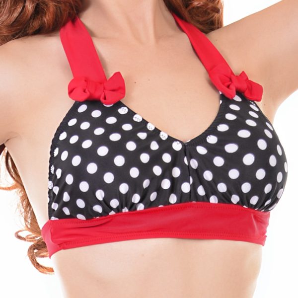 Sue Retro Halter Top With Bows Hot on Sale