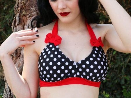 Sue Retro Halter Top With Bows Hot on Sale