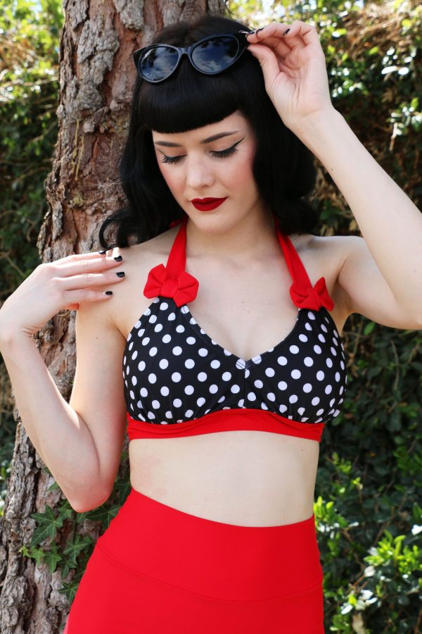 Sue Retro Halter Top With Bows Hot on Sale