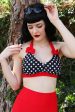 Sue Retro Halter Top With Bows Hot on Sale