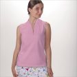 LIGHT PINK SLEEVELESS QUARTER ZIP TOP For Cheap