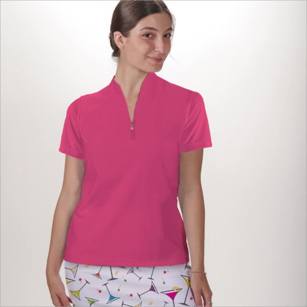 PINK POLO QUARTER ZIP TOP Fashion