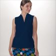 NAVY SLEEVELESS QUARTER ZIP TOP Online Sale