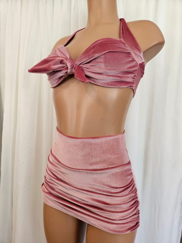 Starlet High Waist Bottom in Dusty Rose Velvet For Discount