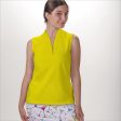 YELLOW SLEEVELESS QUARTER ZIP TOP Supply